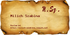 Milich Szabina névjegykártya