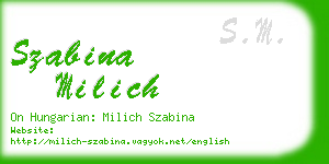 szabina milich business card